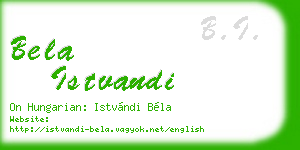 bela istvandi business card